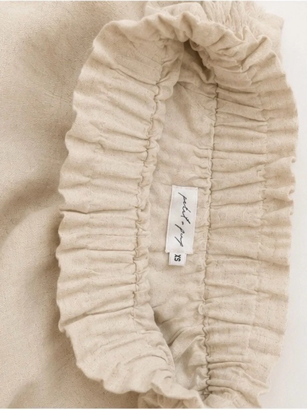 Petal & Pup High-Waist Elastic Linen-Blend Shorts - Beige - Picture 2 of 2